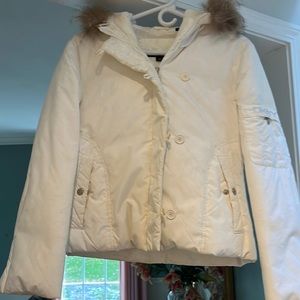 DKNY jacket with fur trimmed hood